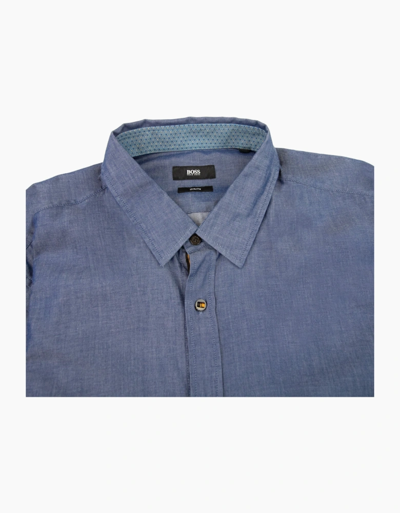 Hugo Boss Ronny_36 Concealed Stripe Shirt Denim Blue
