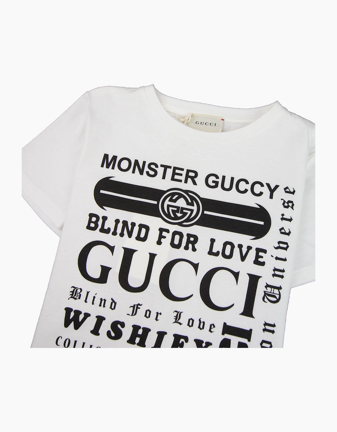 Gucci Junior Logomania Print T-shirt Cream/Black 9024