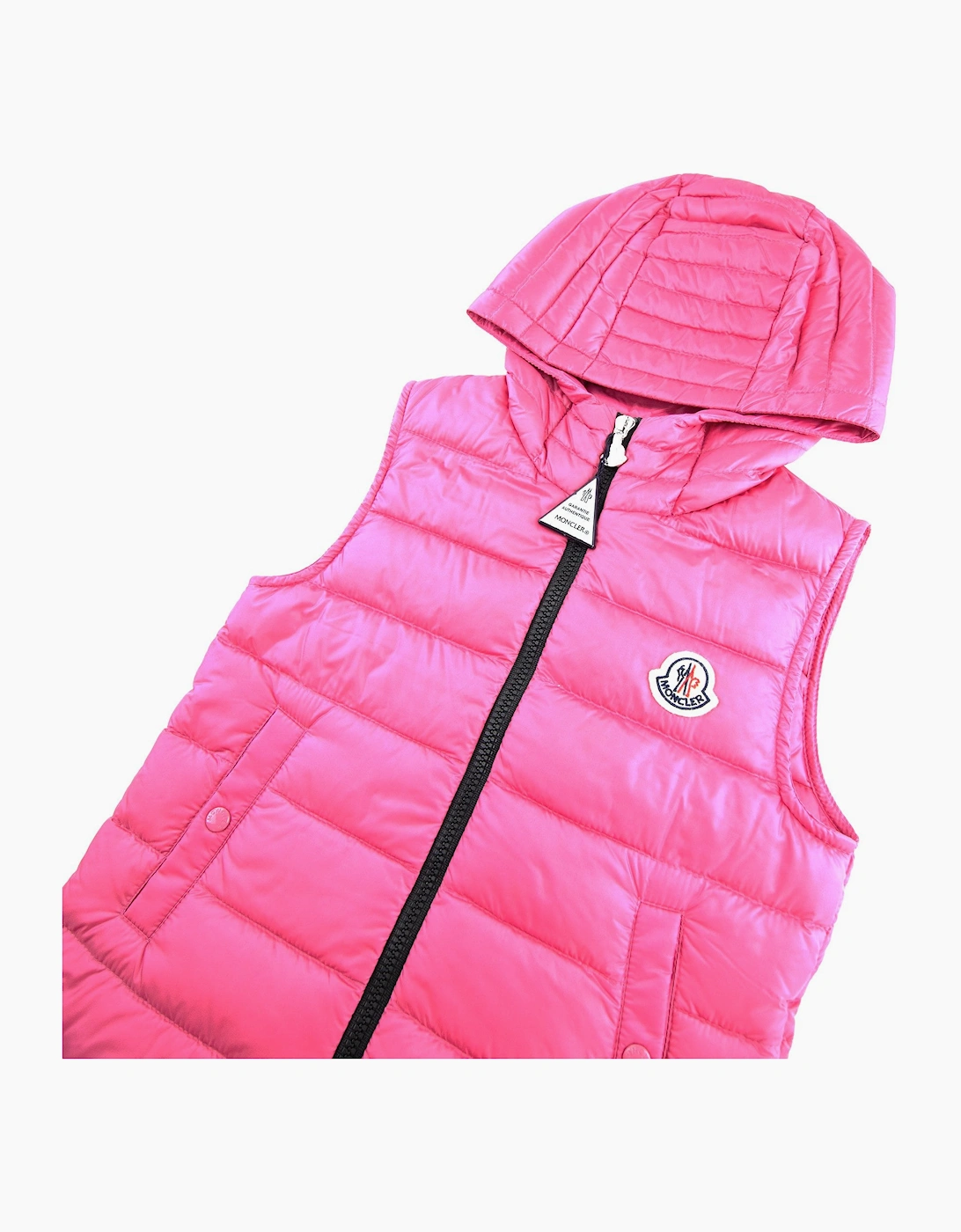Moncler Junior Christie Hooded Gilet Pink 536