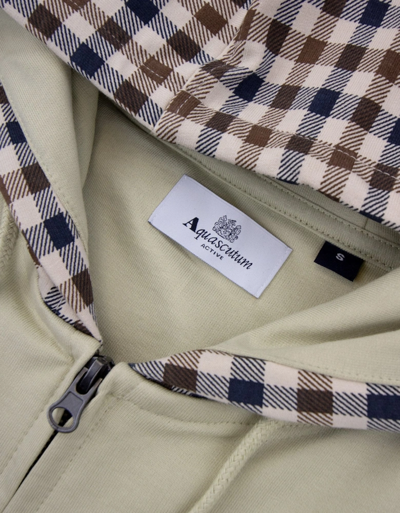 Aquascutum Fz Club Check Hoody Beige 03