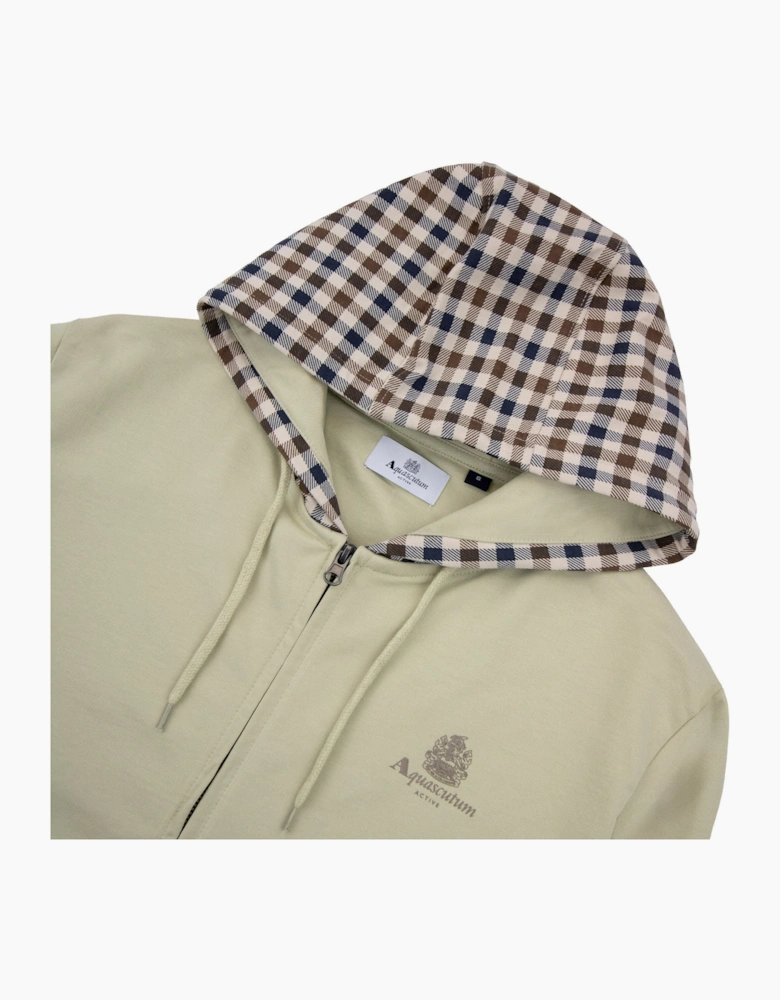 Aquascutum Fz Club Check Hoody Beige 03