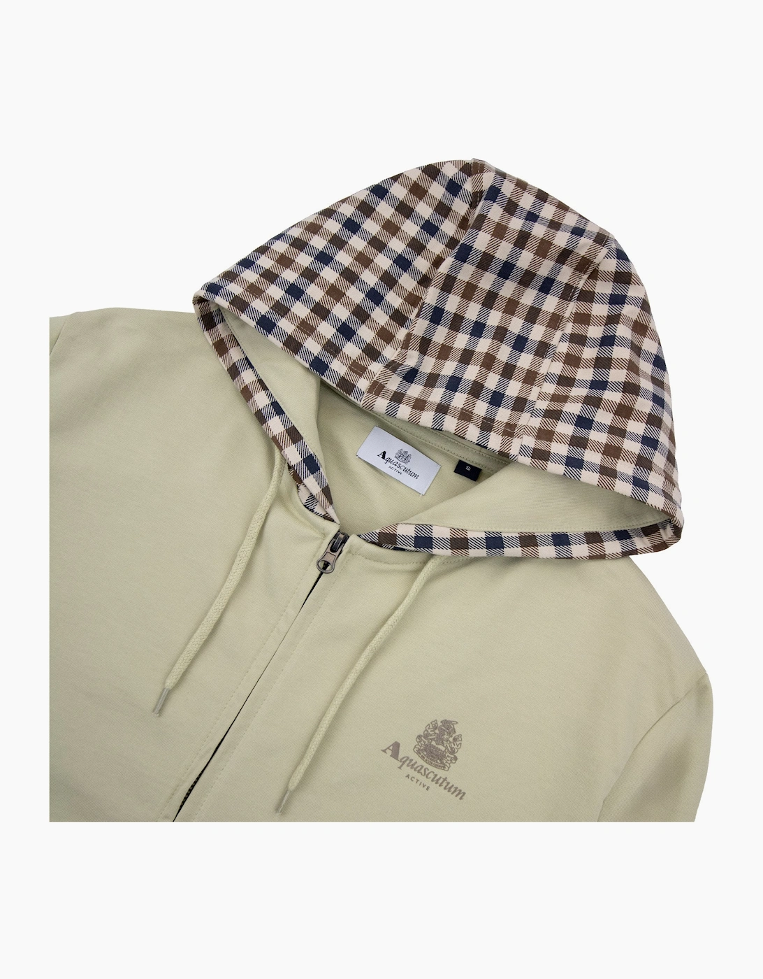 Aquascutum Fz Club Check Hoody Beige 03