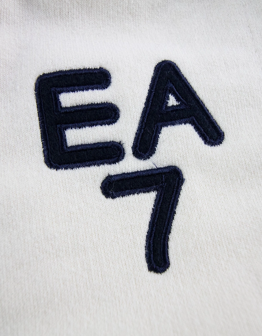 Ea7 Side Stripe Straight Leg Pantalone Off White