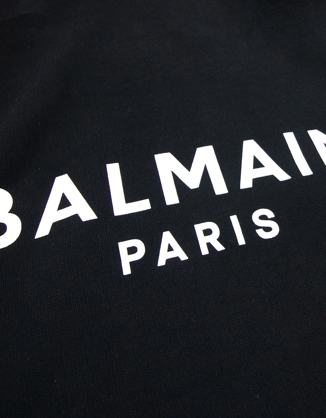 Balmain Logo Print Drawstring Hoodie Black Eab