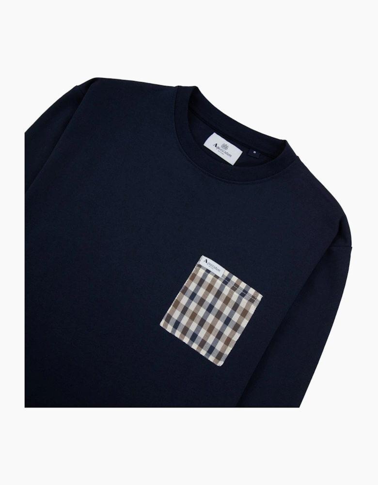 Aquascutum Iconic Pocket Crewneck Navy 11