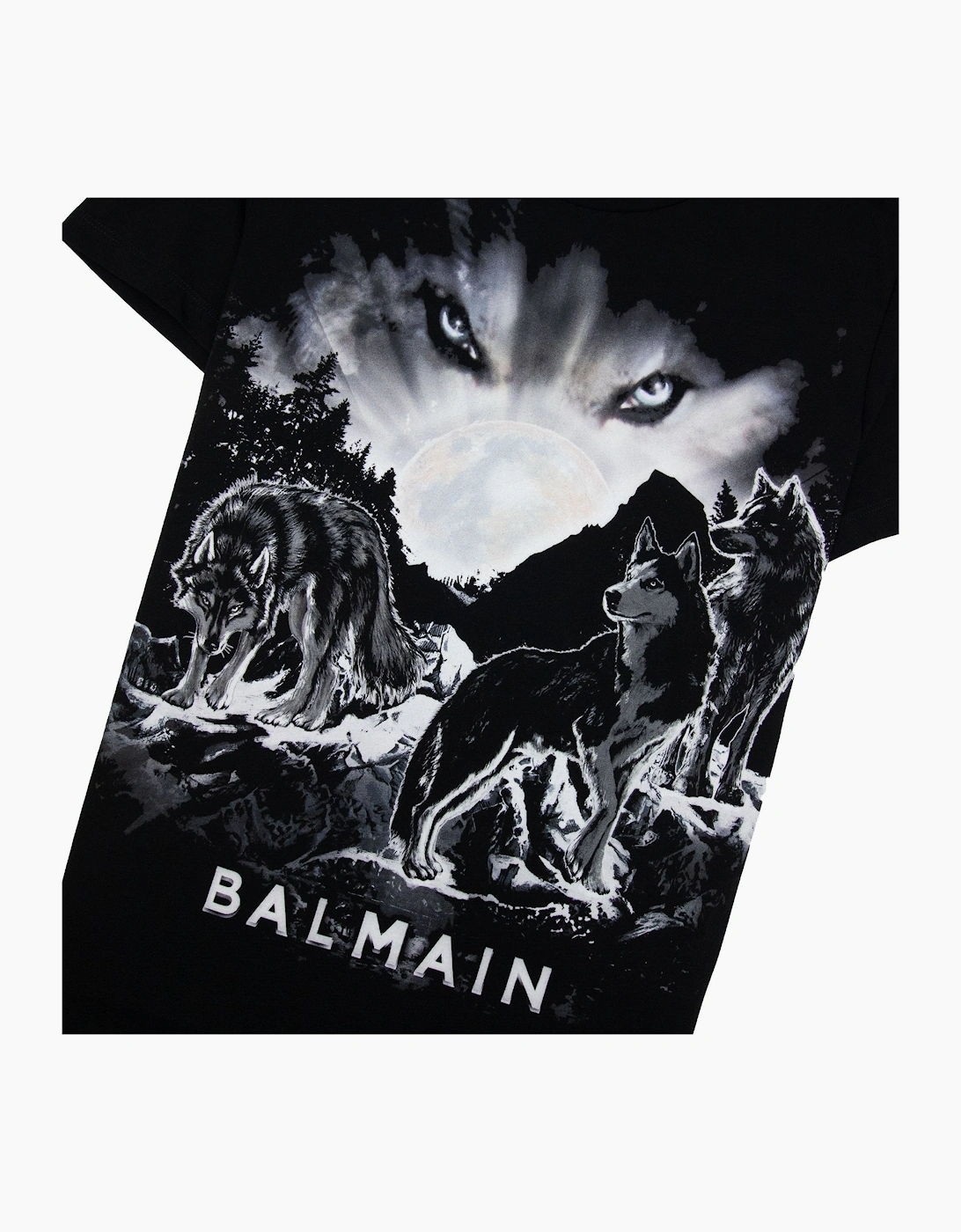 Balmain Wolf Eyes Moon T-Shirt Black