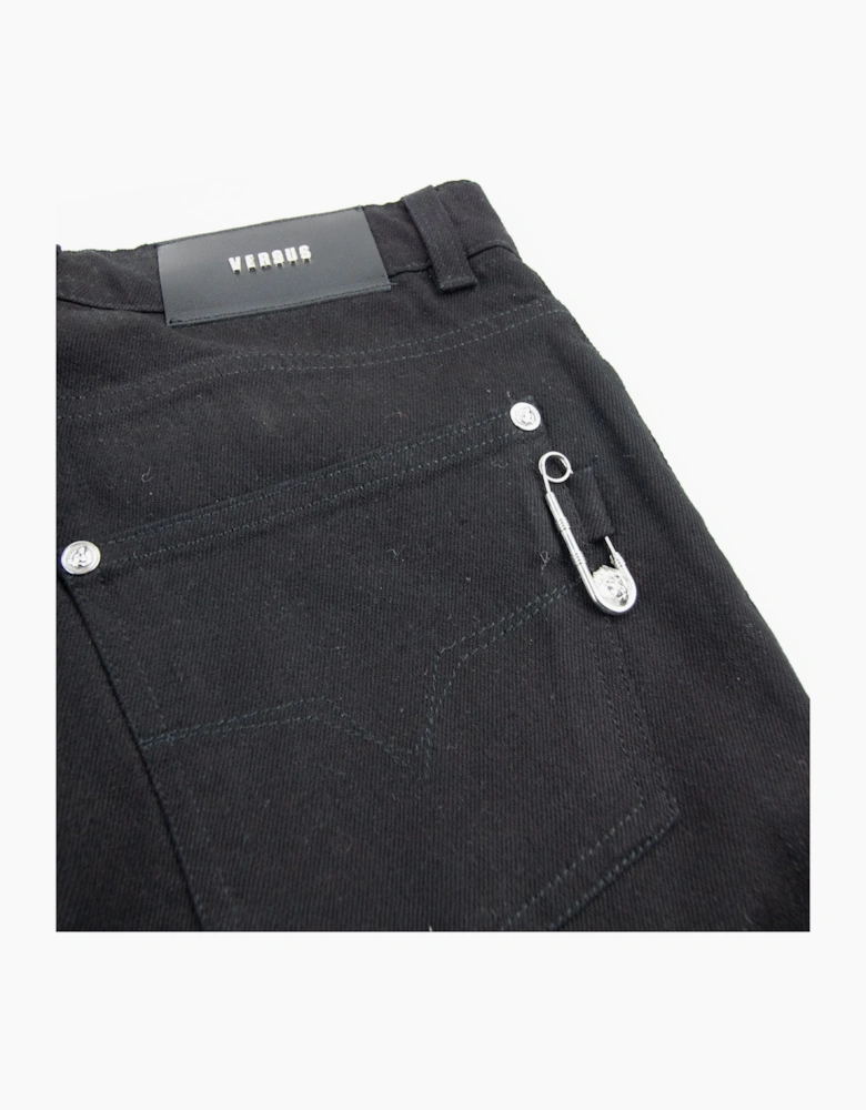 Versace Versus Safety Pin Denim Jeans Black