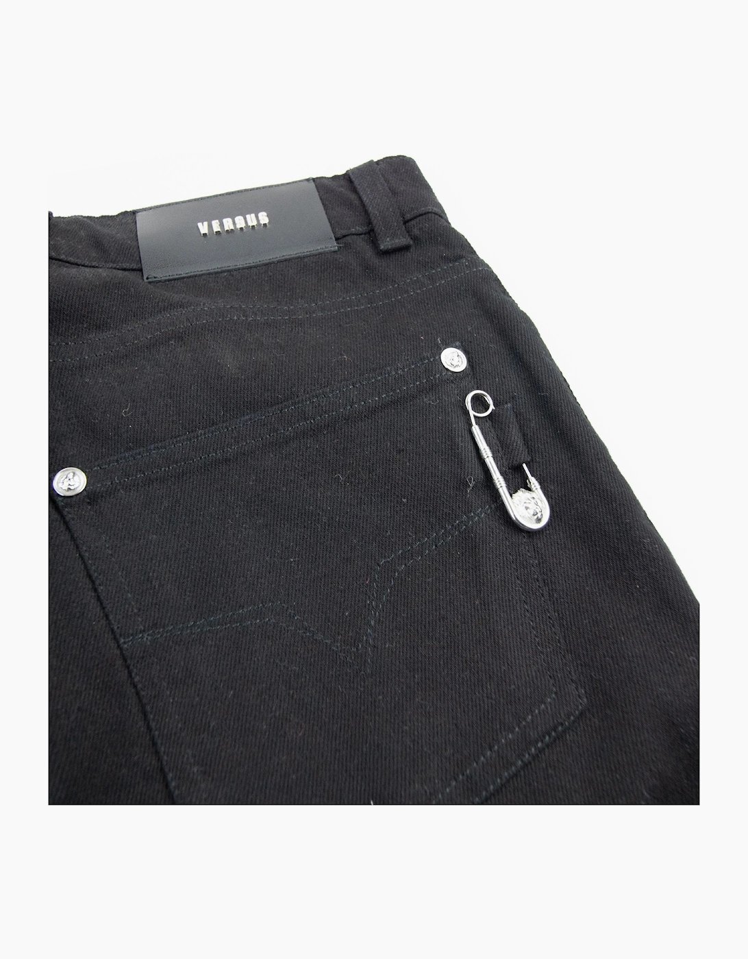 Versace Versus Safety Pin Denim Jeans Black