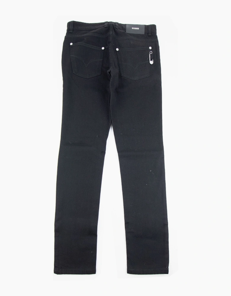 Versace Versus Safety Pin Denim Jeans Black