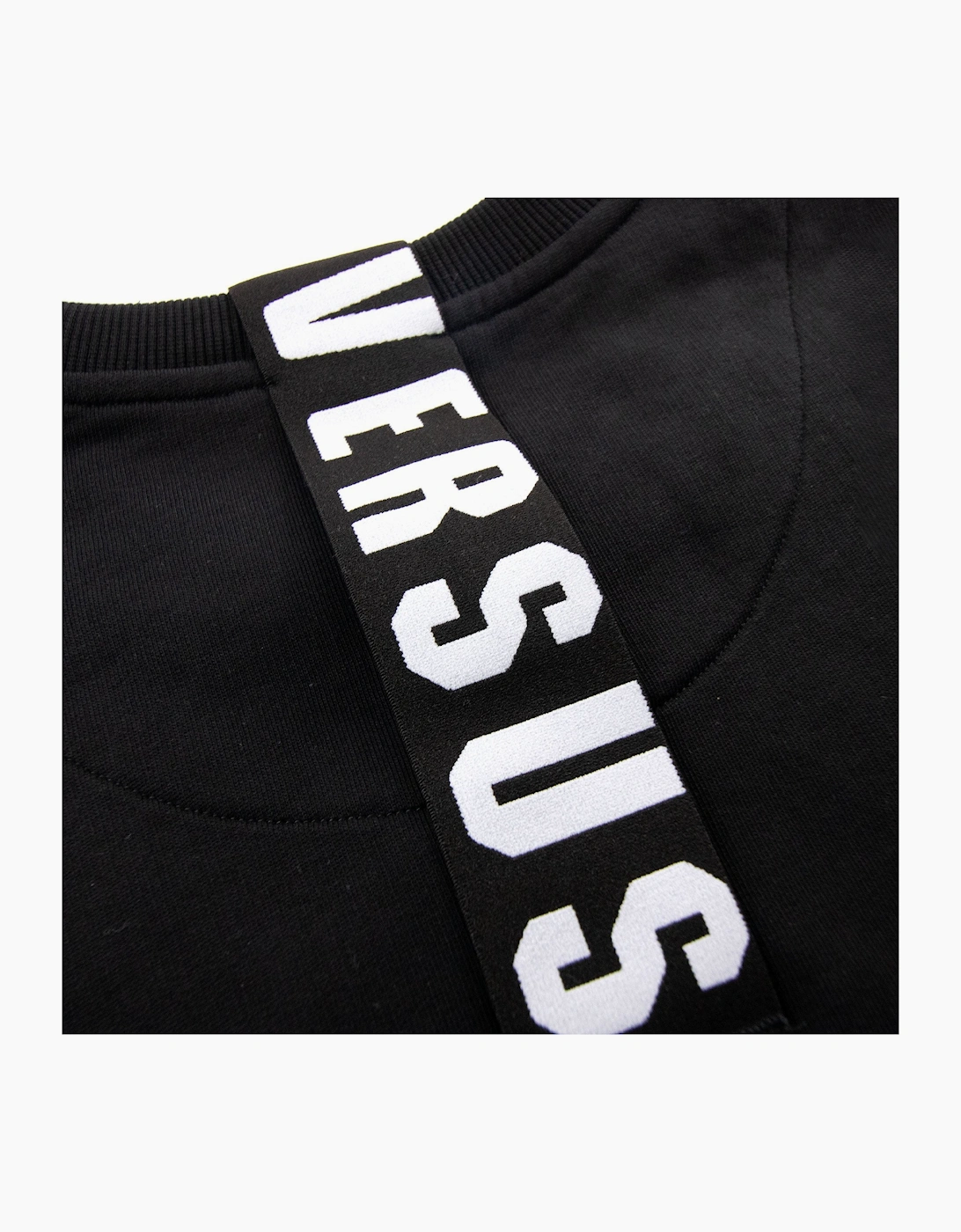 Versace Versus Back Tape Logo Crewneck Sweatshirt Black