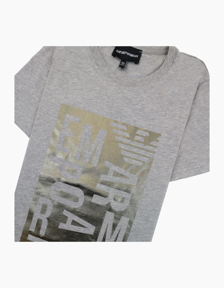 Emporio Armani Jnr T-shirt And Shorts Set With Metal Prints Grey/black