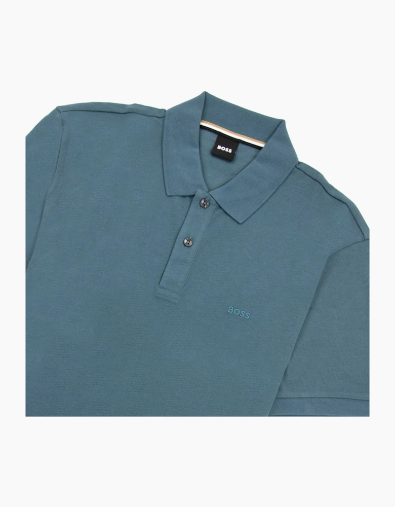 Hugo Boss Pallas Embroidered Logo S/s Polo Turquoise 445