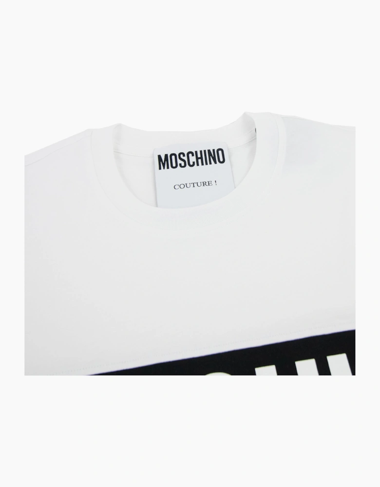 Moschino Couture Block Logo Print T Shirt White 2001