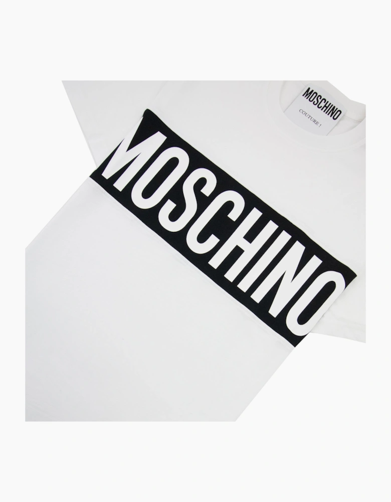 Moschino Couture Block Logo Print T Shirt White 2001