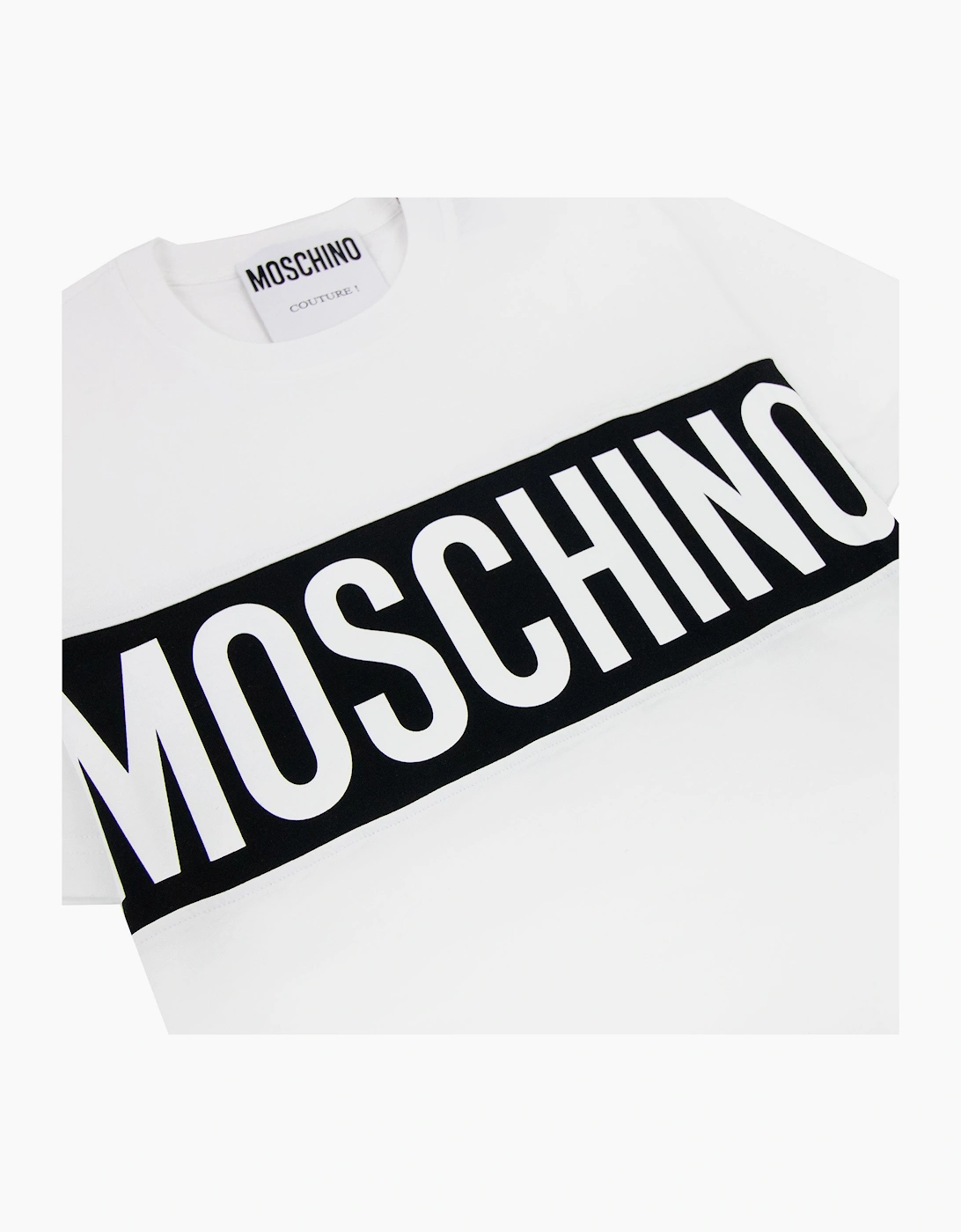 Moschino Couture Block Logo Print T Shirt White 2001