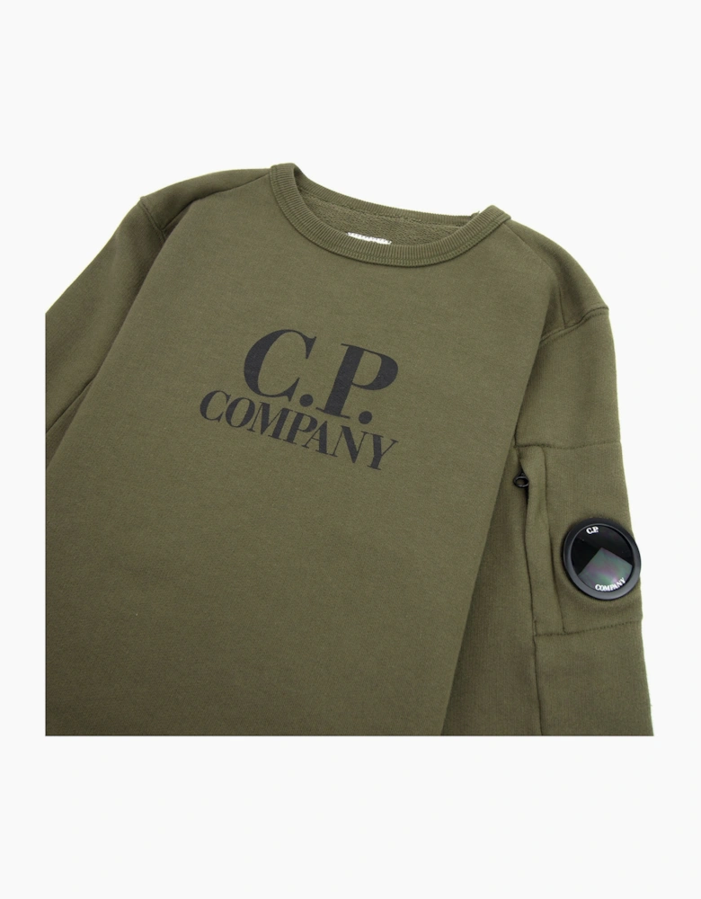 CP Company Undersixteen Basic Lens Crewneck Sweatshirt Khaki 672