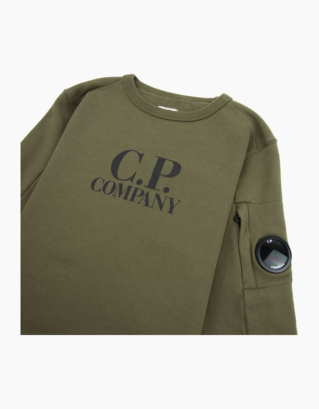 CP Company Undersixteen Basic Lens Crewneck Sweatshirt Khaki 672