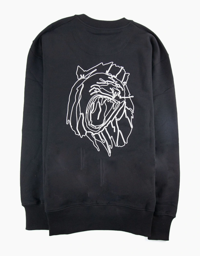 Versace Versus Embroidered Lion Logo Sweatshirt Black