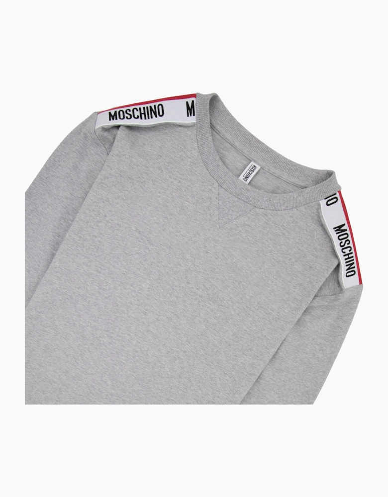 Moschino Underwear Shoulder Tape Logo Sweatshirt Light Grey