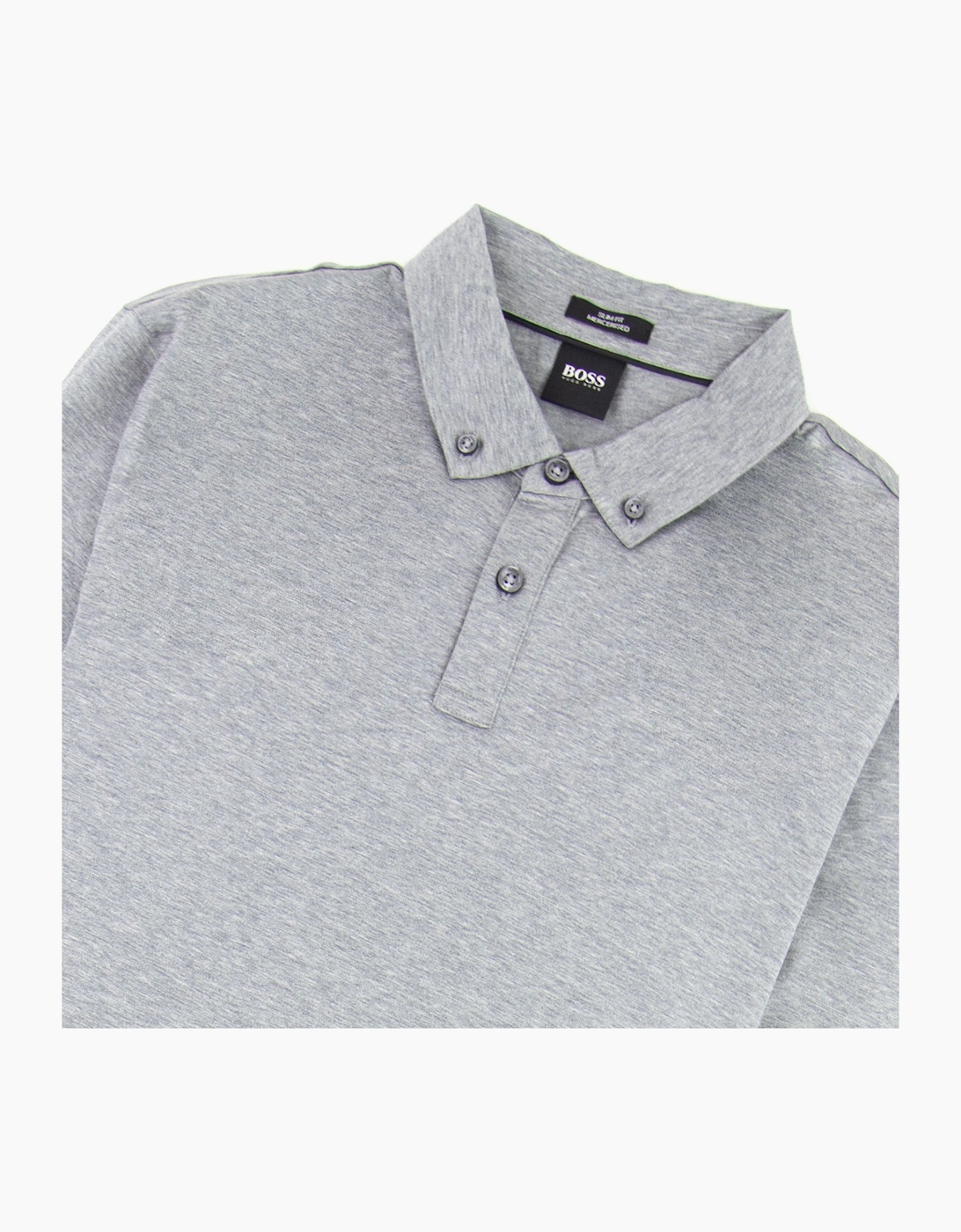 Hugo Boss Paver 12 Long Sleeve Polo Shirt Grey
