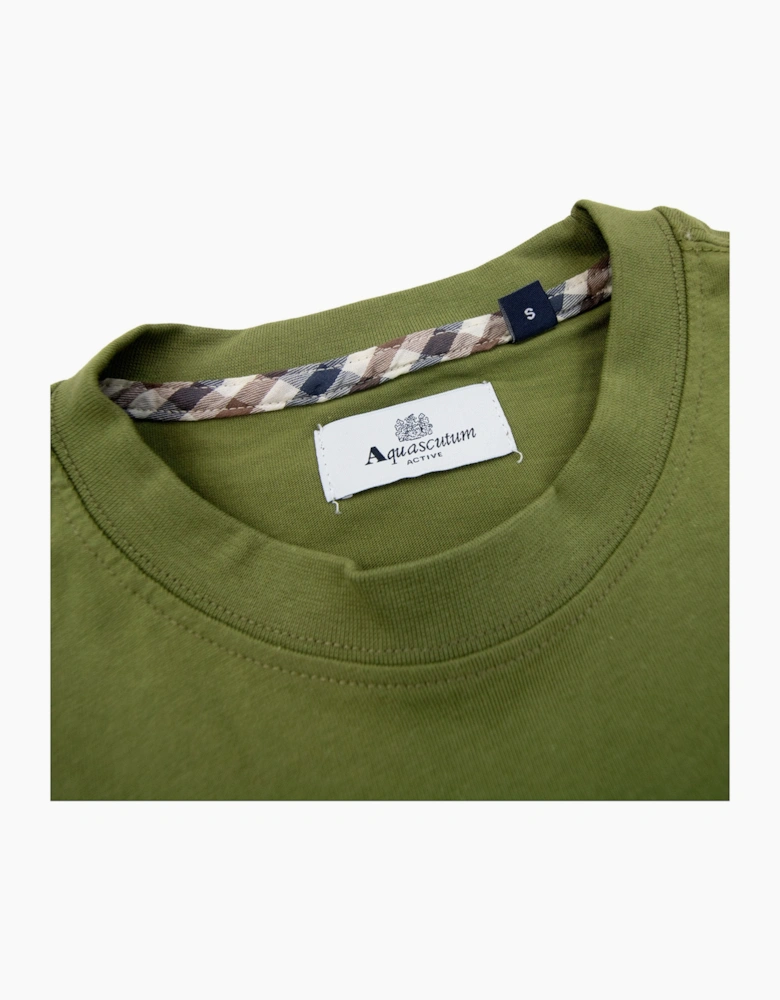 Aquascutum Macro Club Check T-shirt Army Green