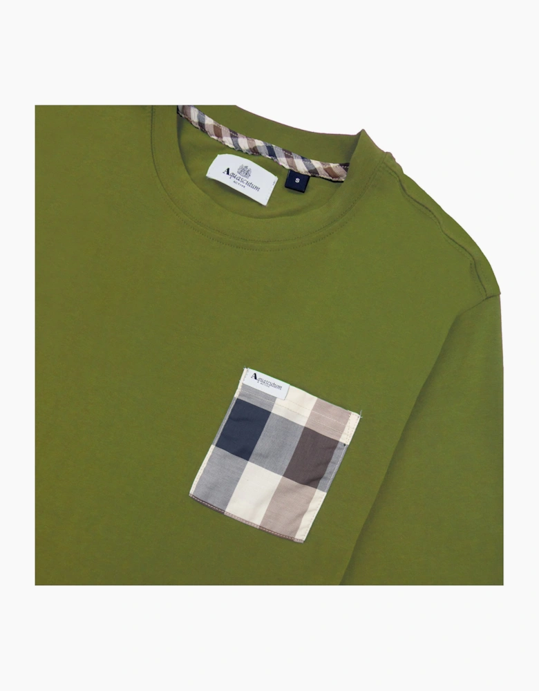 Aquascutum Macro Club Check T-shirt Army Green