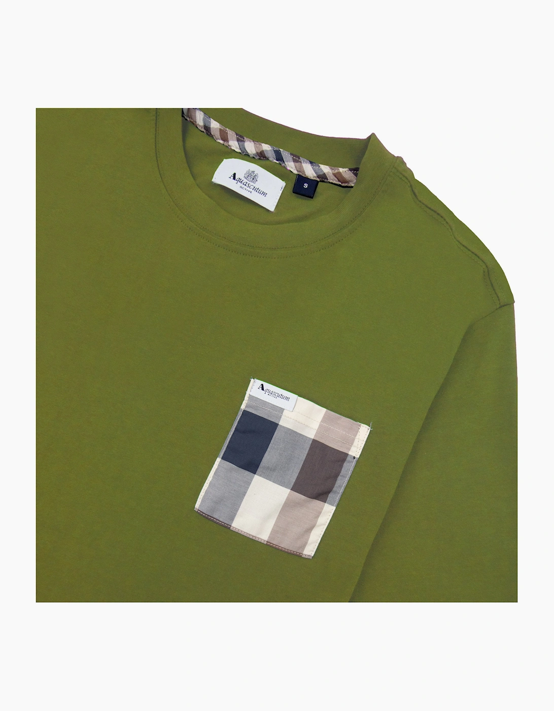 Aquascutum Macro Club Check T-shirt Army Green