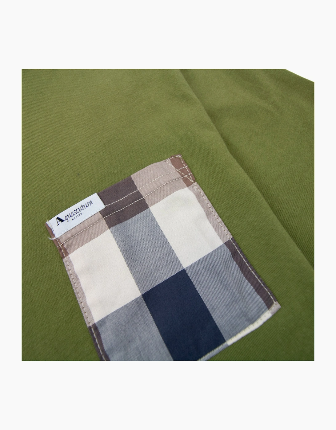 Aquascutum Macro Club Check T-shirt Army Green