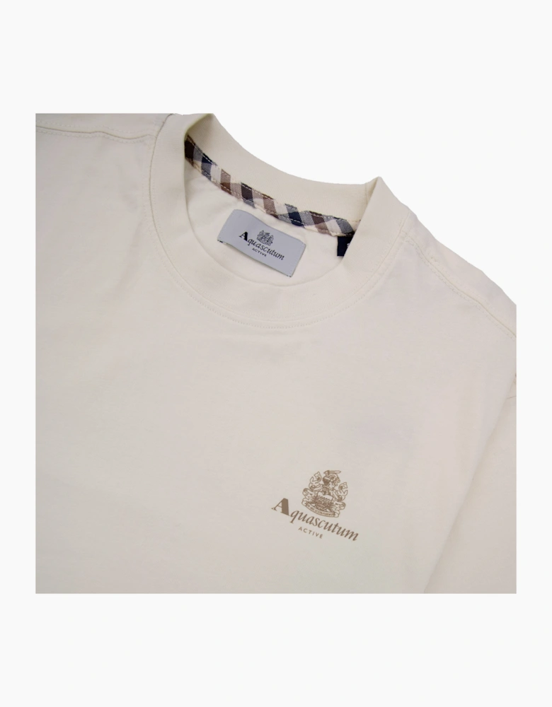 Aquascutum Active Small Logo T Shirt Old White