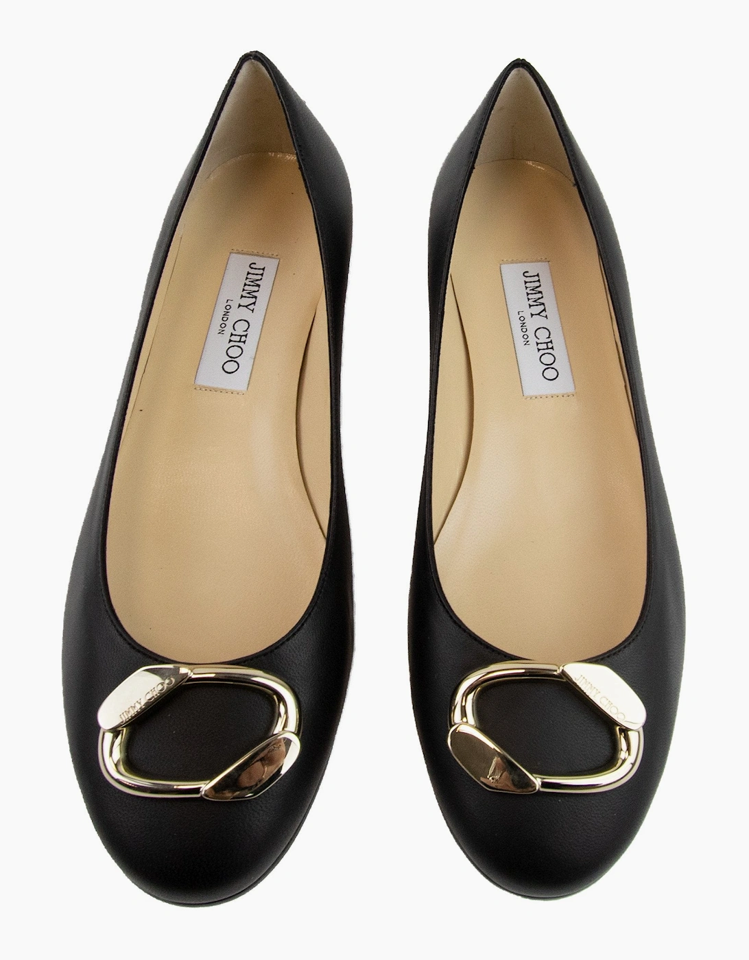 Jimmy Choo Garmeen Nappa Leather Ballet Flats Black