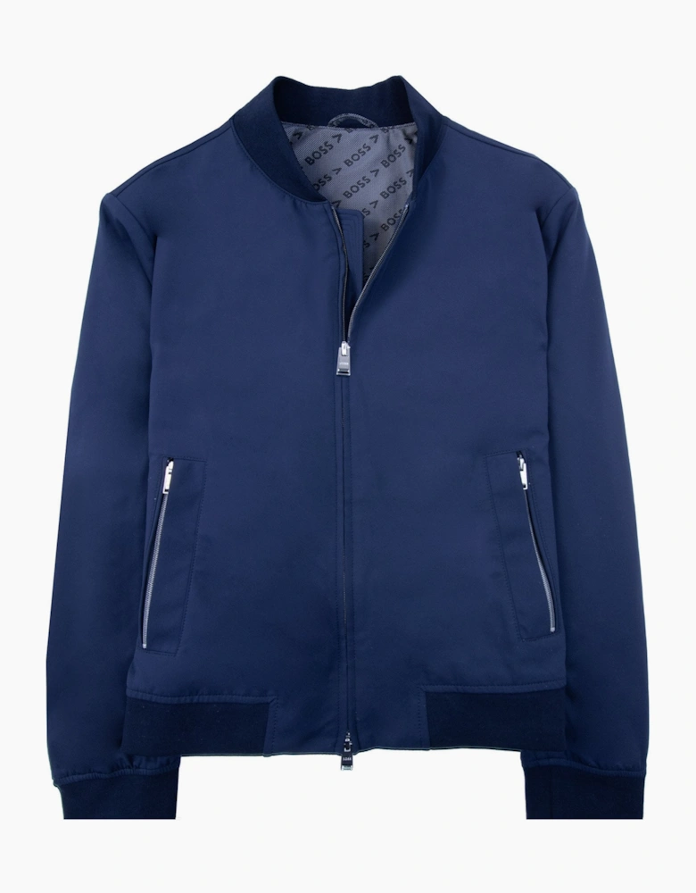 Hugo Boss Slim-fit Jacket In Performance-stretch Jersey Navy 404