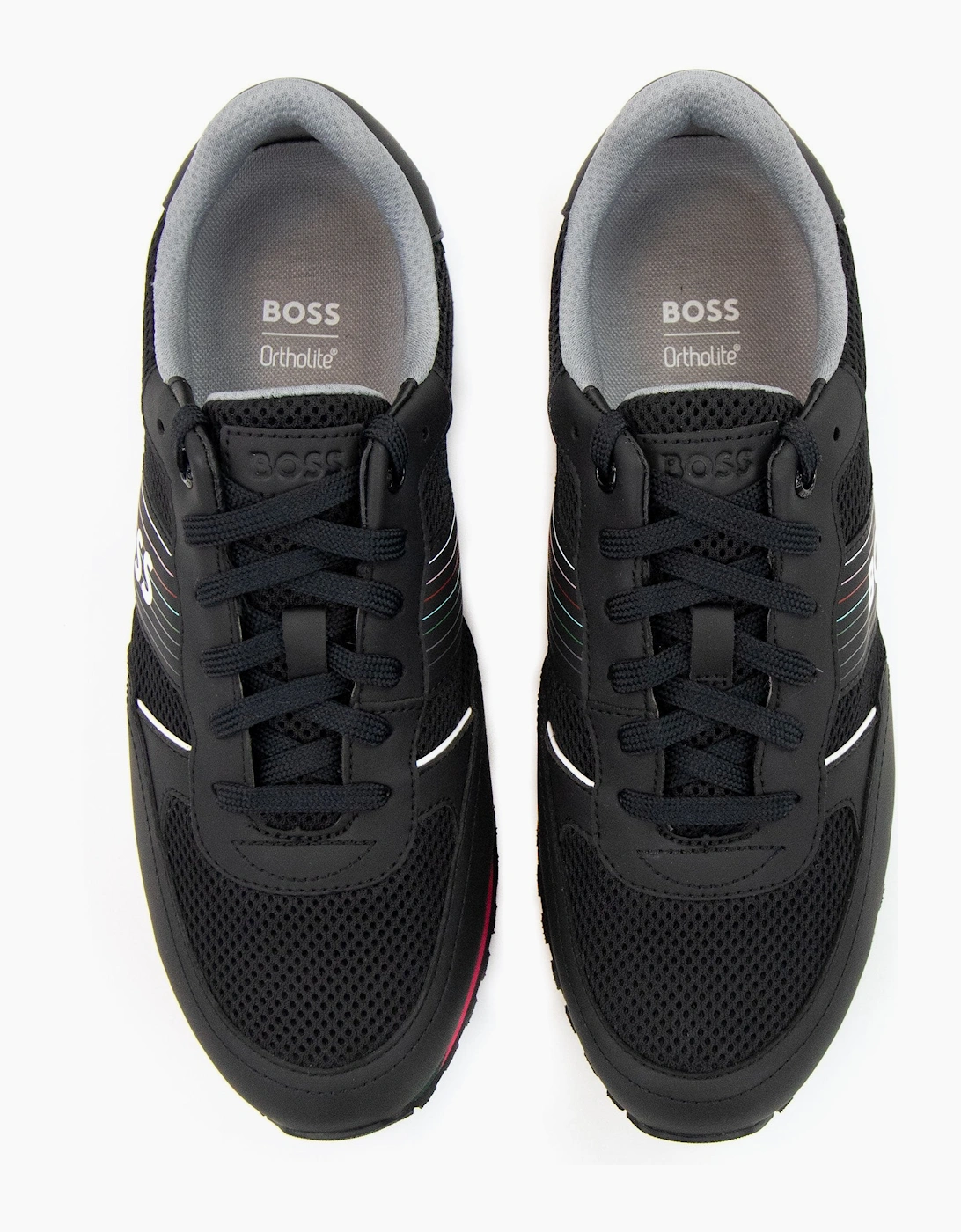 Hugo Boss Parkour Seasonal Logo Stripe Trainers Charcoal 016