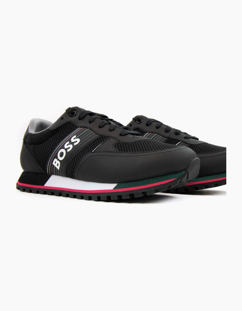 Hugo Boss Parkour Seasonal Logo Stripe Trainers Charcoal 016