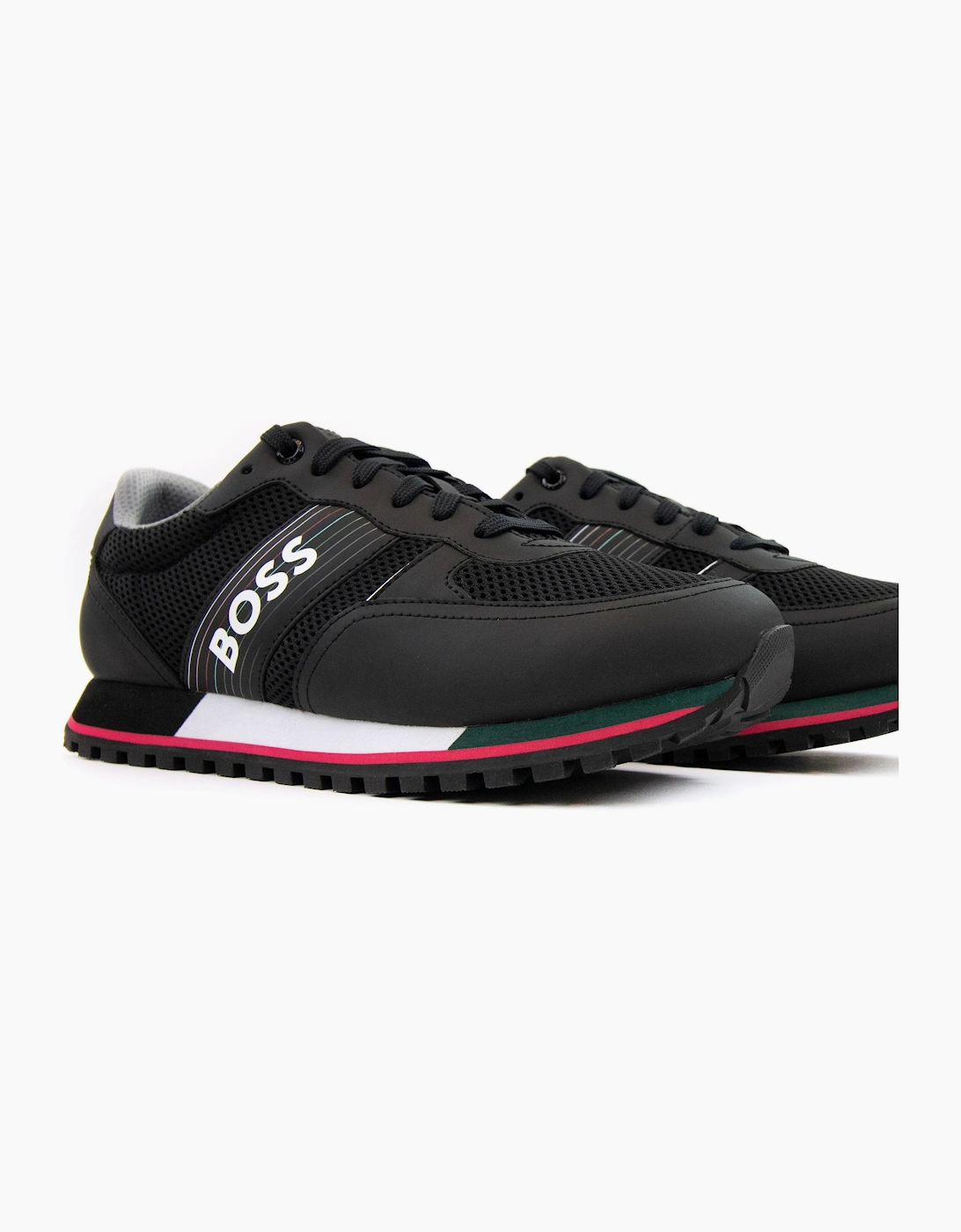 Hugo Boss Parkour Seasonal Logo Stripe Trainers Charcoal 016