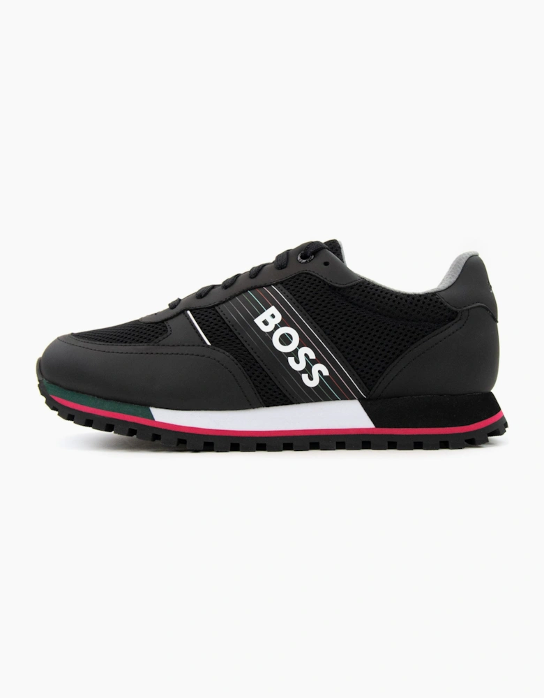 Hugo Boss Parkour Seasonal Logo Stripe Trainers Charcoal 016