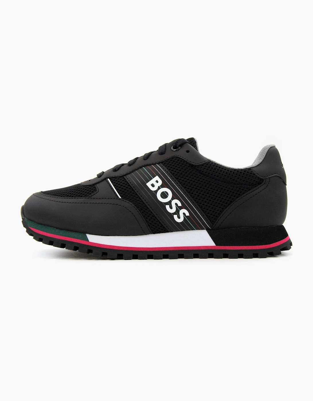 Hugo Boss Parkour Seasonal Logo Stripe Trainers Charcoal 016