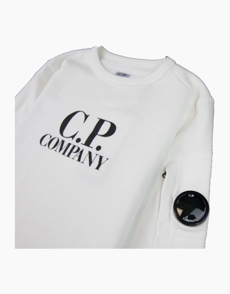CP Company Undersixteen Basic Lens Crewneck Sweatshirt White 103