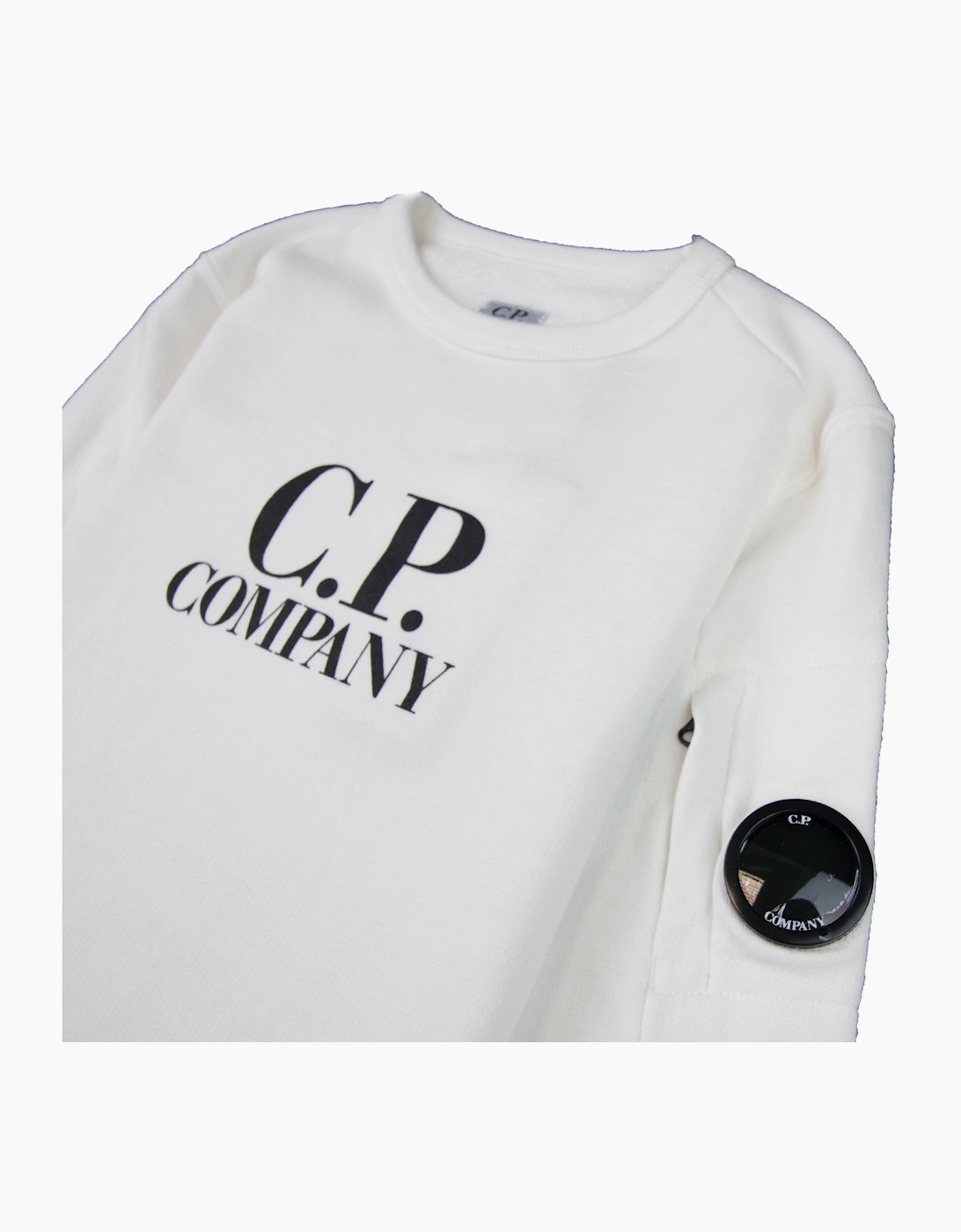 CP Company Undersixteen Basic Lens Crewneck Sweatshirt White 103