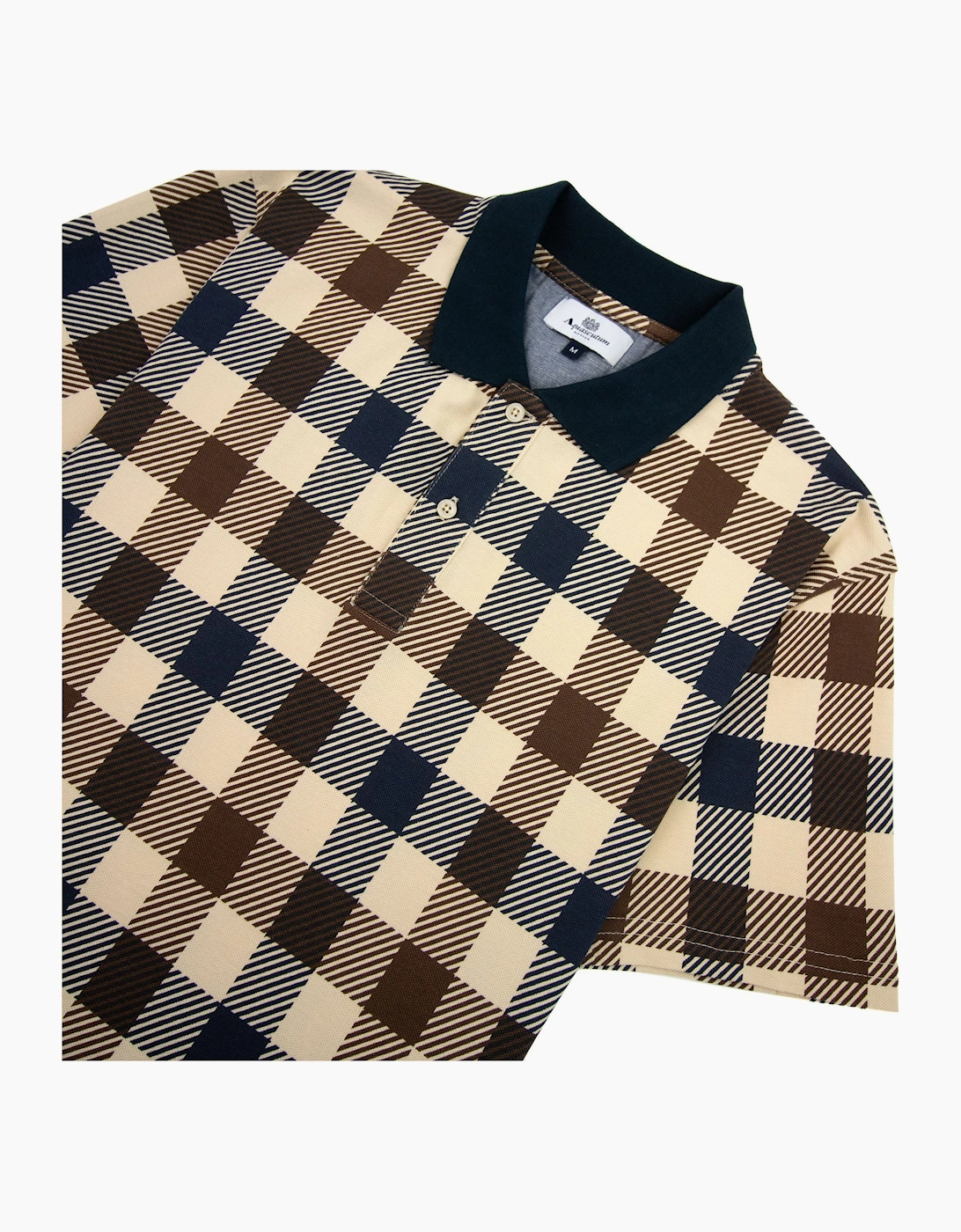 Aquascutum Active Macro Check Polo Navy 11