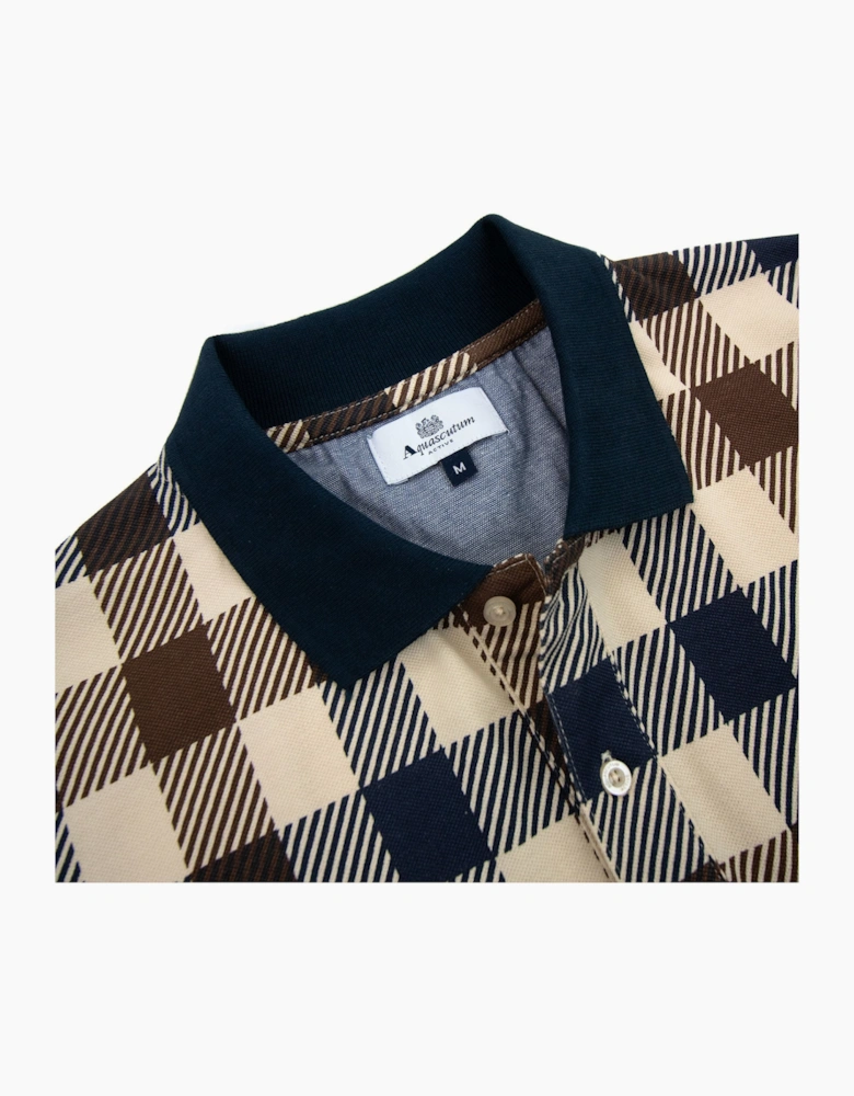 Aquascutum Active Macro Check Polo Navy 11