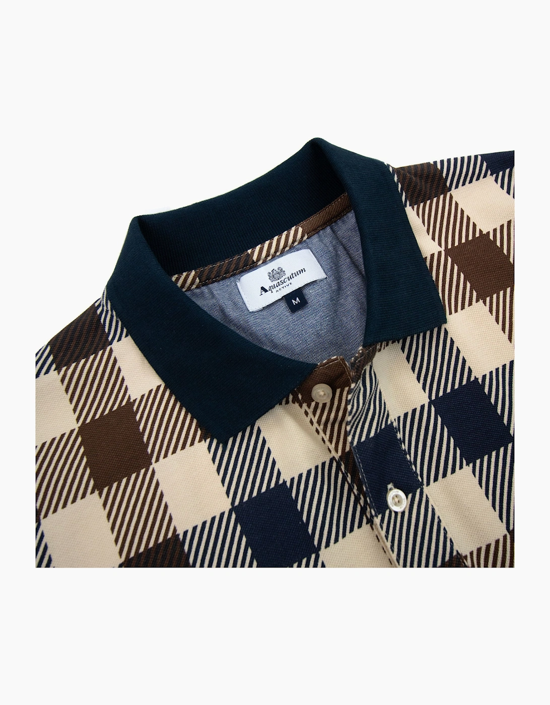 Aquascutum Active Macro Check Polo Navy 11