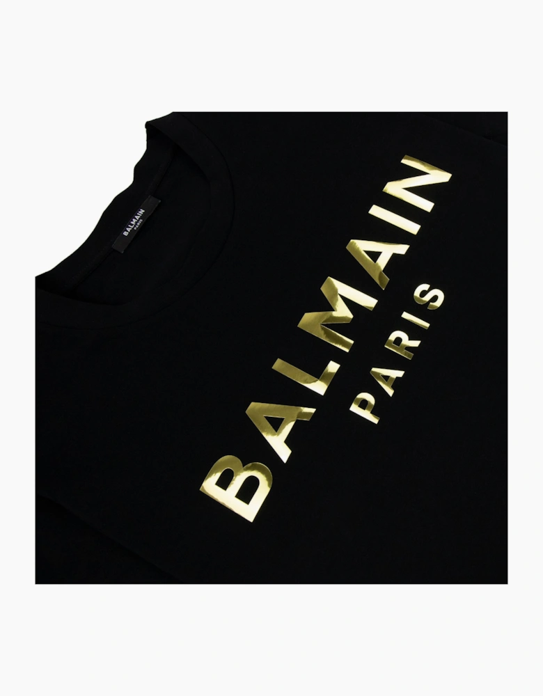 Balmain Metallic Logo T-Shirt Black