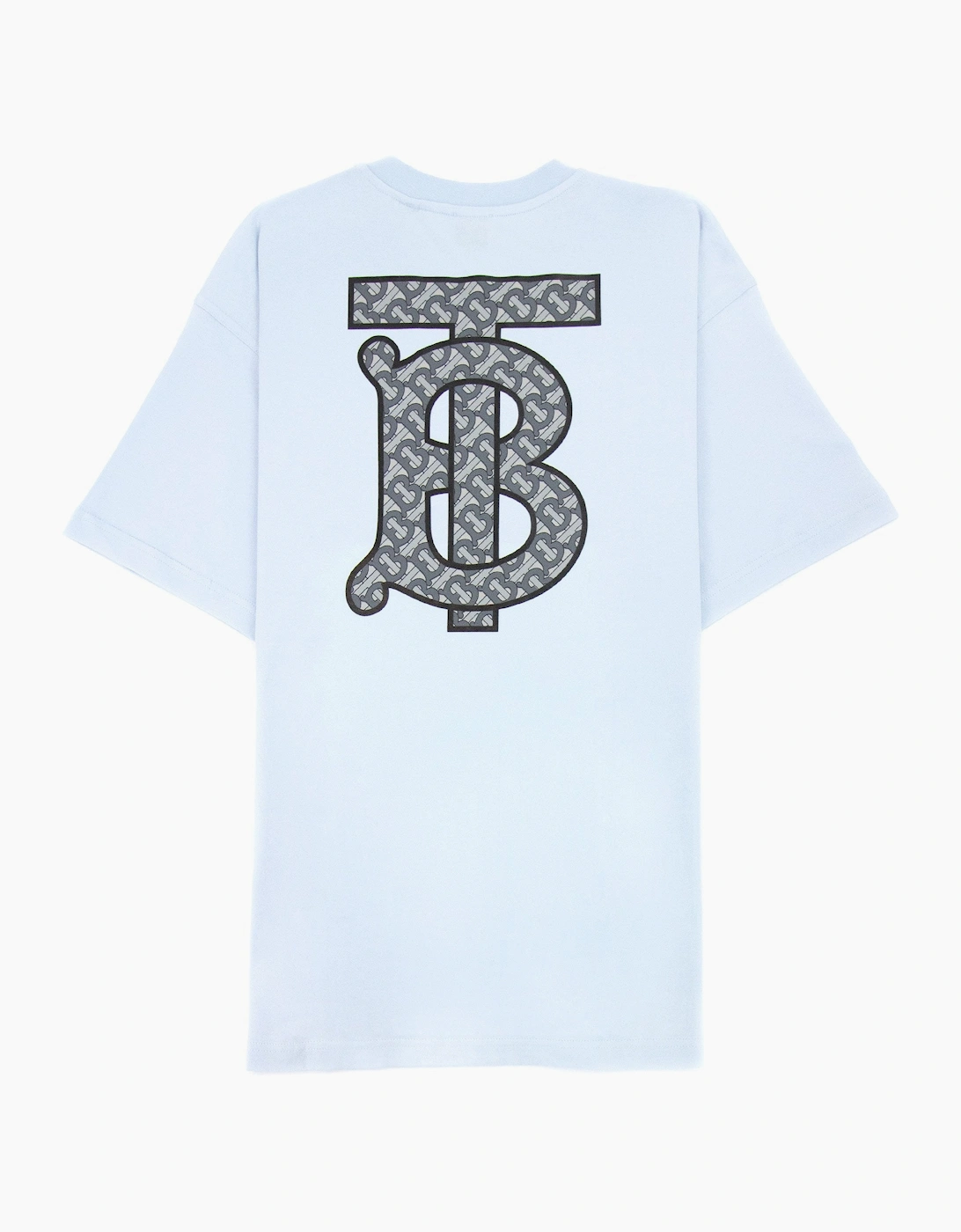 Burberry Back Monogram Motif Cotton Oversized T-shirt Sky Blue
