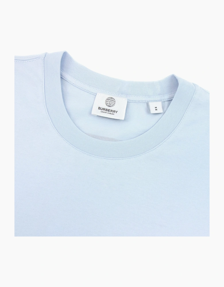 Burberry Back Monogram Motif Cotton Oversized T-shirt Sky Blue