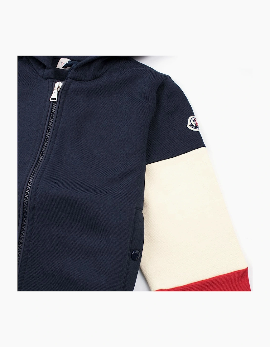 Moncler Junior Tri Zip Up Hoody Navy