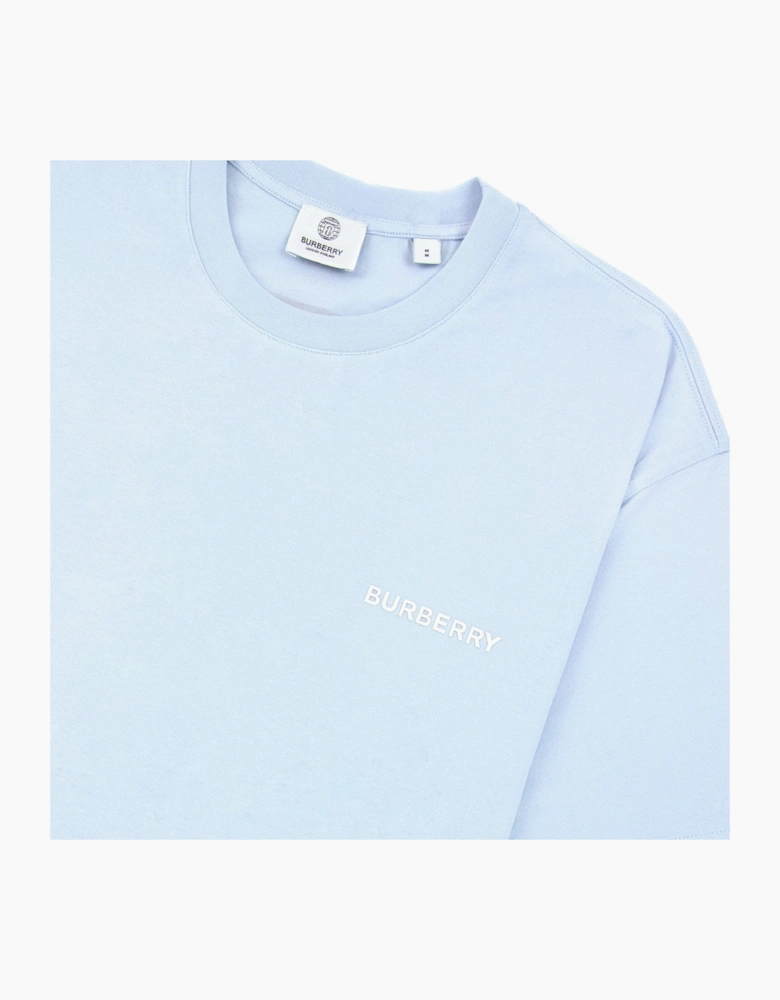 Burberry Back Monogram Motif Cotton Oversized T-shirt Sky Blue