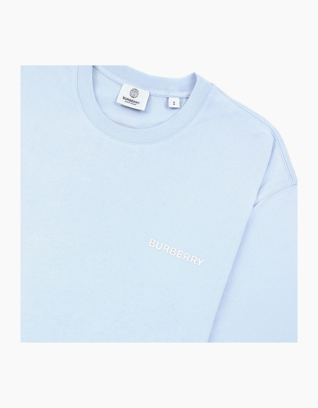 Burberry Back Monogram Motif Cotton Oversized T-shirt Sky Blue