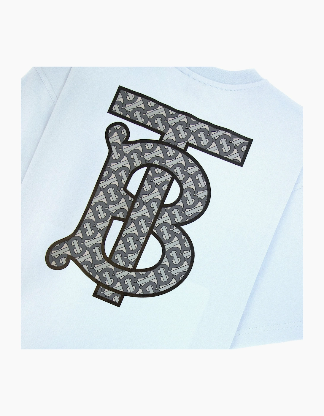 Burberry Back Monogram Motif Cotton Oversized T-shirt Sky Blue