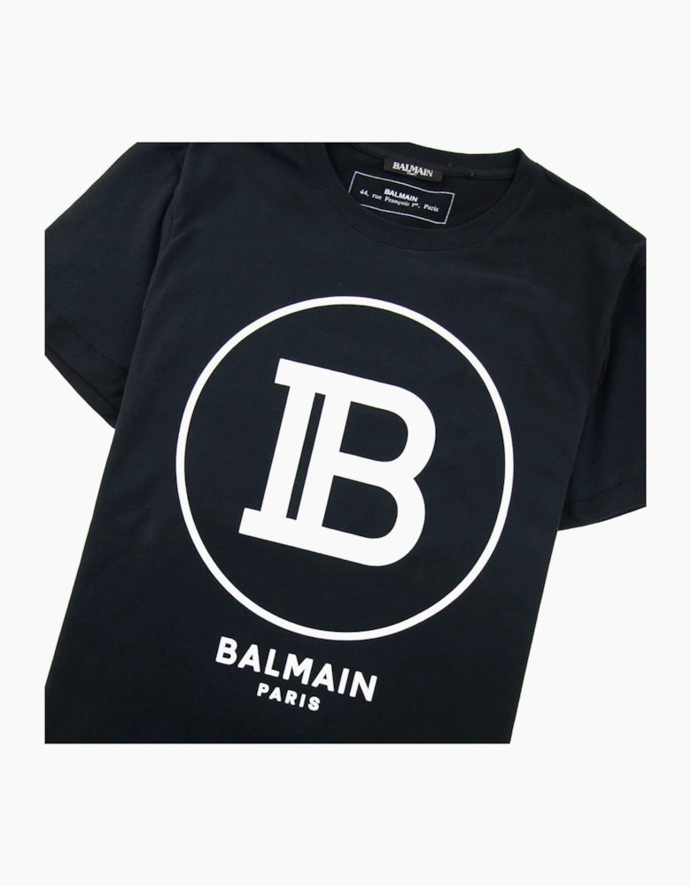 Balmain Printed Balmain Paris Logo T-Shirt Black/White