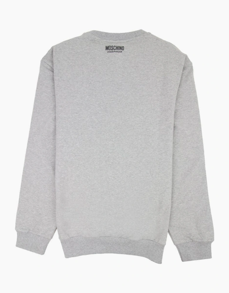 Moschino Underwear Tape Logo Crew Neck Sweatshirt Grey 0489